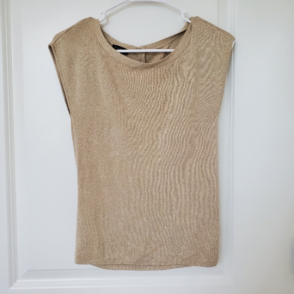 Talbots Gold Cap Sleeve Blouse